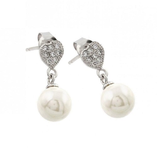 Anello in argento Sterling 925 con zirconia cubica / placcato rodio