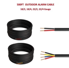 500FT- Outdoor Alarm Security Cable 18AWG/22AWG SOLID CCA Direct Burial Wire LOT