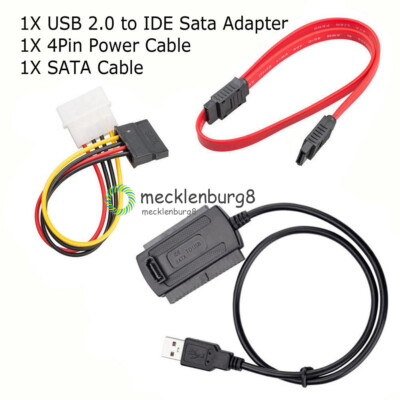 SATA/PATA/IDE Drive to USB 2.0 Adapter Converter Cable for 2.5/3.5 Hard Drive