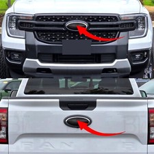 Matte Black Front Tailgate Overlay Emblem Decals For Ford Ranger 2024-2026