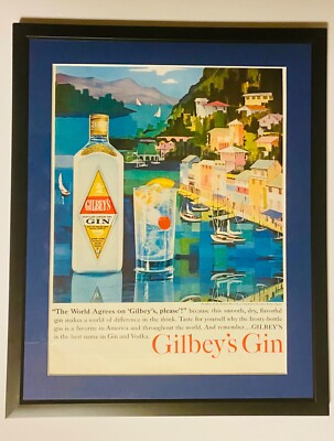 Gibley's Gin 1963 Vintage Print Ad. Great Color! Framed and Ready to Hang!