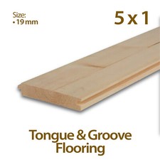 19mm 5 inch Tongue and Grooved Pine Untreated Floorboards
