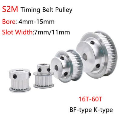 S2M Timing Belt Pulley With Step 16T-60T Bore 4-15mm For 6/10mm Wide Timing Belt