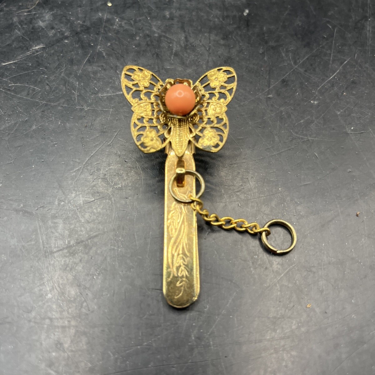 VTG King's Key Finder Los Angeles Key Ring Clip Coral Gold VTG King's Key Finder Los Angeles Key Ring Clip Coral Gold