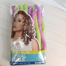 Conair SPIRAL CURLS Flexible Rollers Set of 18 Hair Curlers Bendable Long Hair