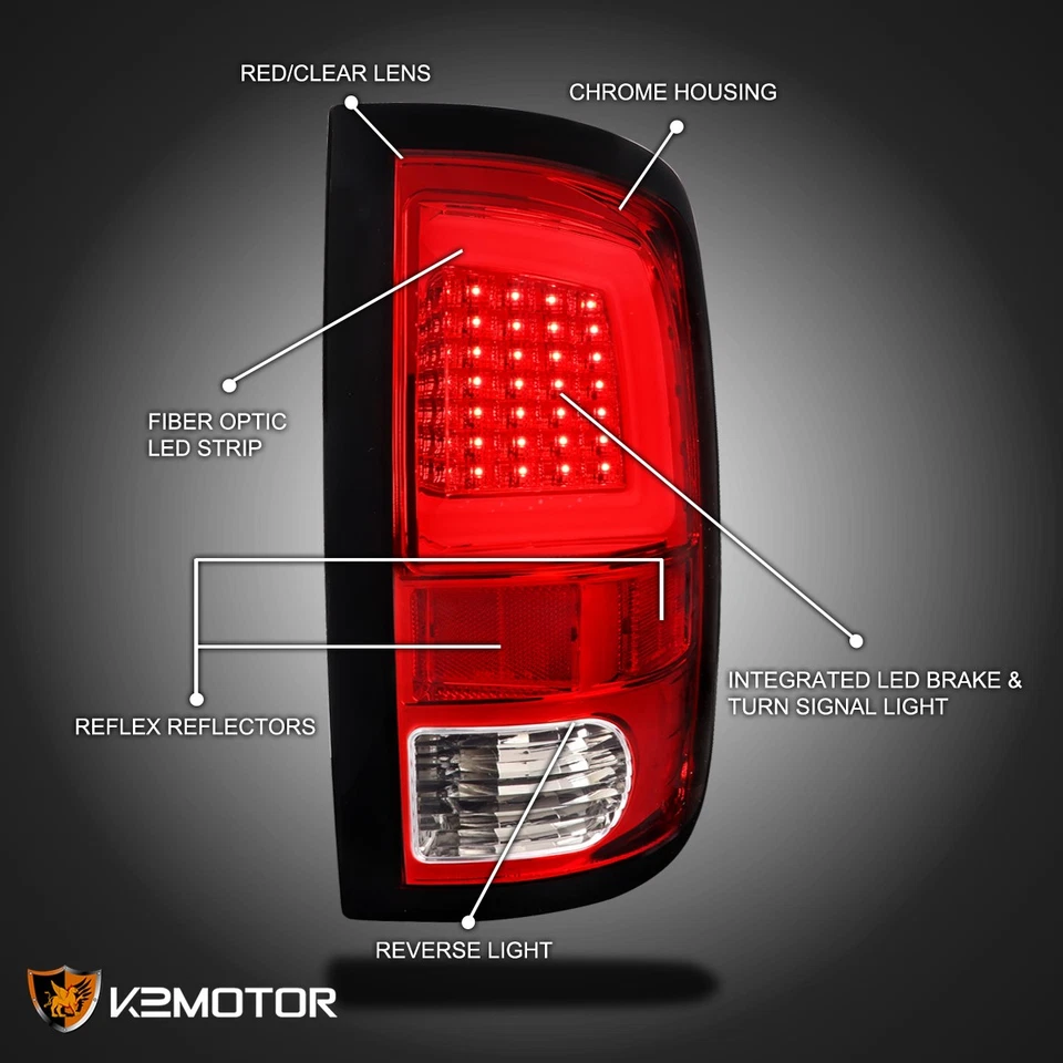 Fits 2009-2018 Dodge Ram 1500 2500 3500 LED Tail Lights Brake Lamps Left+Right - Image 3 of 4