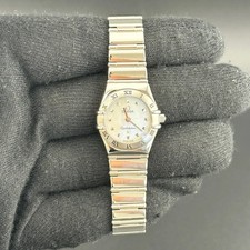 #63 Omega Constellation 22.5 mm White MOP Dial SS Ladies Quartz Watch 1561.71.00