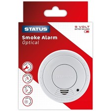 STATUS Photoelectric Smoke Alarm 85 db Loud Easy To Install Battery Included