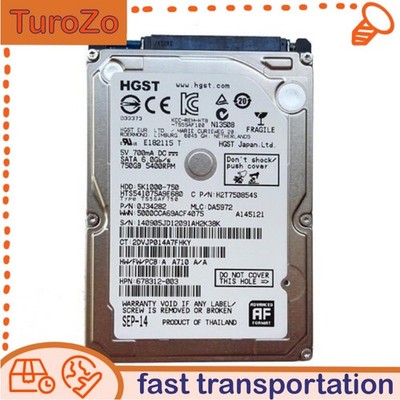 HTS541075A9E680 Hitachi 750GB 5400RPM 8MB SATA 2.5'' Laptop Hard Disk Drive New