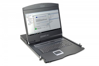 4016032449867 LCD Console 19inch KVM touchpad US keyboard DIGITUS