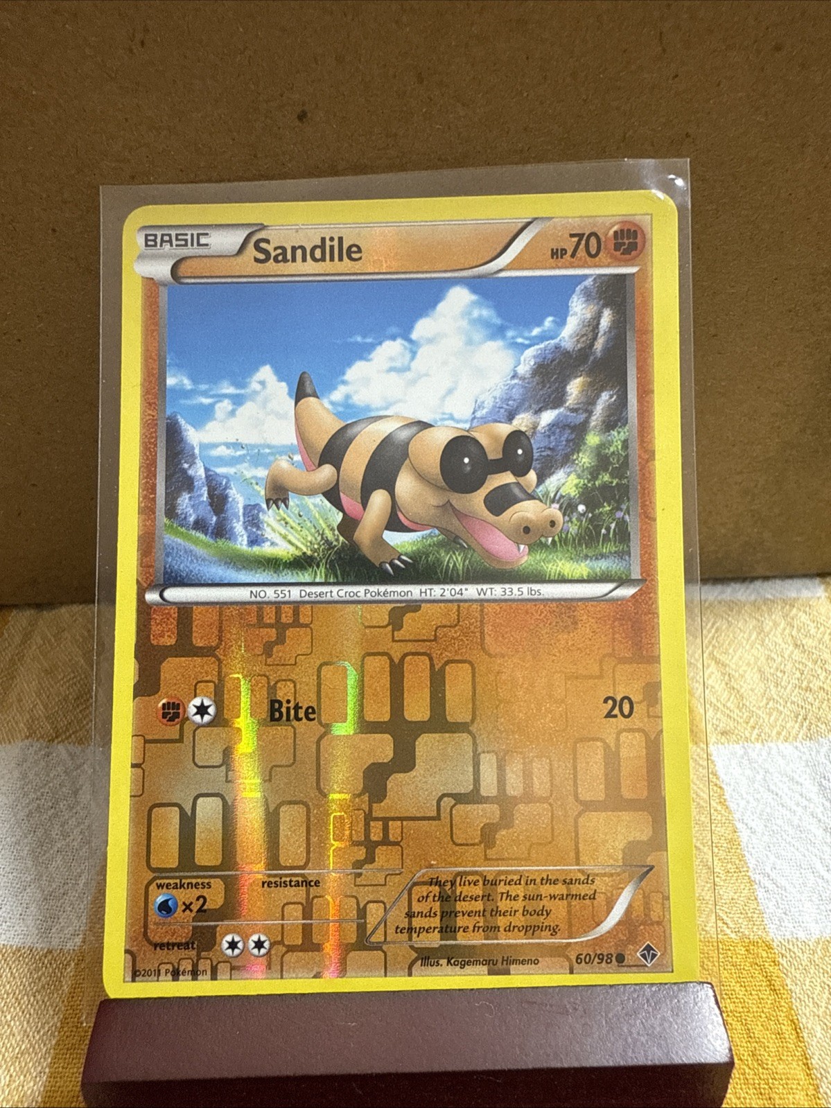 Sandile 60/98 Reverse Holo Common BW Emerging Powers Pokemon Card