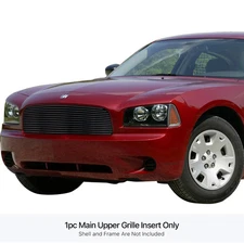 For Dodge Charger 06-10 APG 1-Pc Black 8x6 mm Horizontal Billet Main Grille