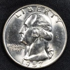 1957-D Washington Silver Quarter BU Uncirculated - Denver Mint