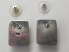 Vintage 1960-70s Mexican Modernist 925 Sterling Silver Onyx Pierced Earrings Exc — photo 3