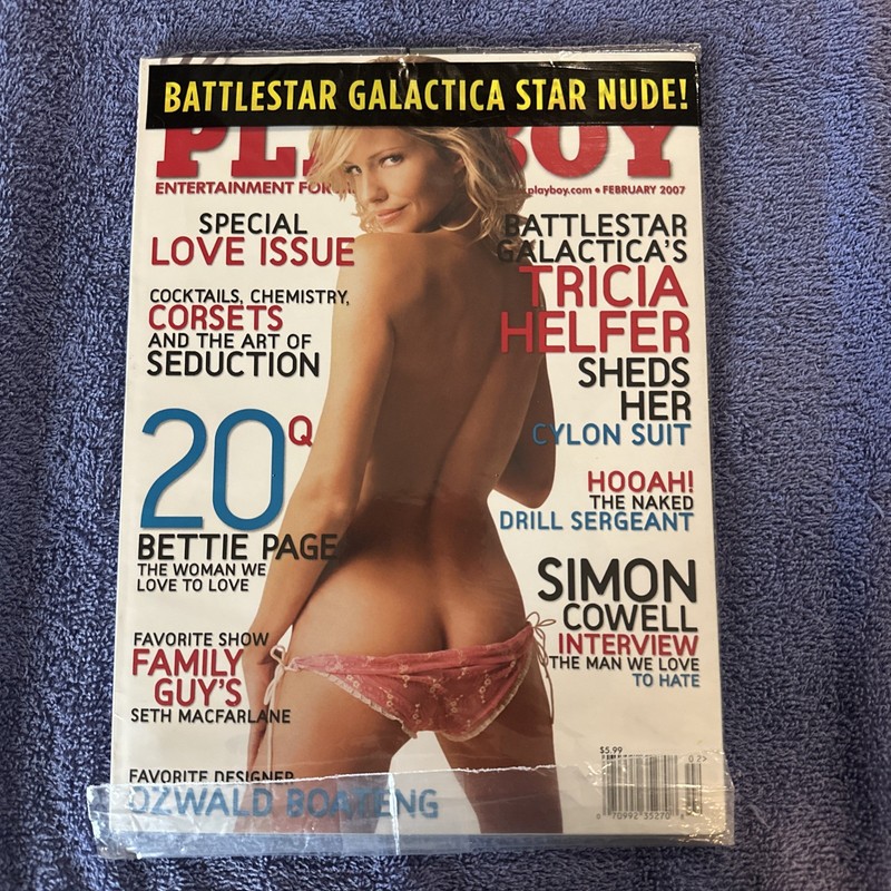 Playboy Magazine February 2007 Tricia Helfer Battlestar Galactica Bettie Page