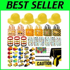 Educational Construction Party Supplies - 148-Piece Birthday Celebration Kit