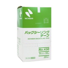 NICHIBAN Bag Sealing Tape No. 430, 20 Rolls, 9mm x 35m, White