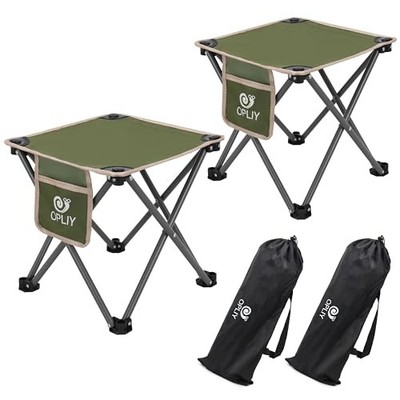Opliy Camping Stool 2 Pack,Portable Folding Stool for Outdoor Gardening Green