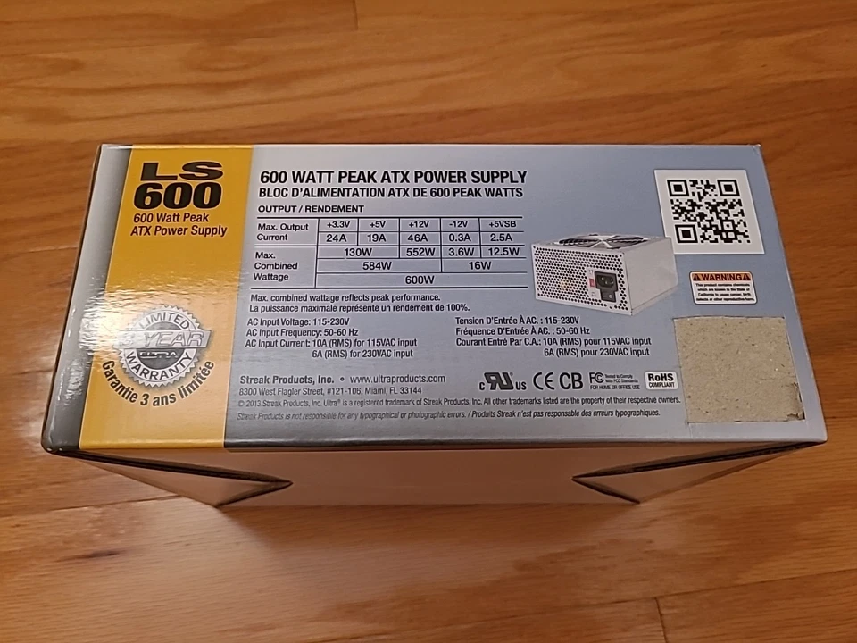 Ultra LS-600 600 Watt Power Supply Ultra Silent Series V2 - Image 3 of 4