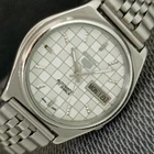 GENUINE VINTAGE SEIKO 5 AUTOMATIC 7009A JAPAN MENS WHITE DIAL WATCH a2432-U