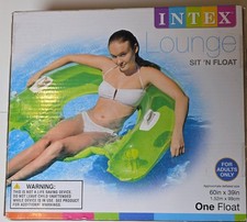 Intex Sit 'N Float 60x39in. Inflatable Lounge New In Box Adult Size 2 cup holder