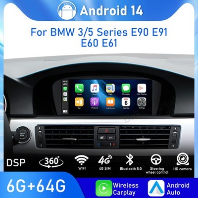 8.9'' Android 14 Autoradio CarPlay 64GB DAB+ Für BMW 3/5er  E90 E91 E60 E61 CCC