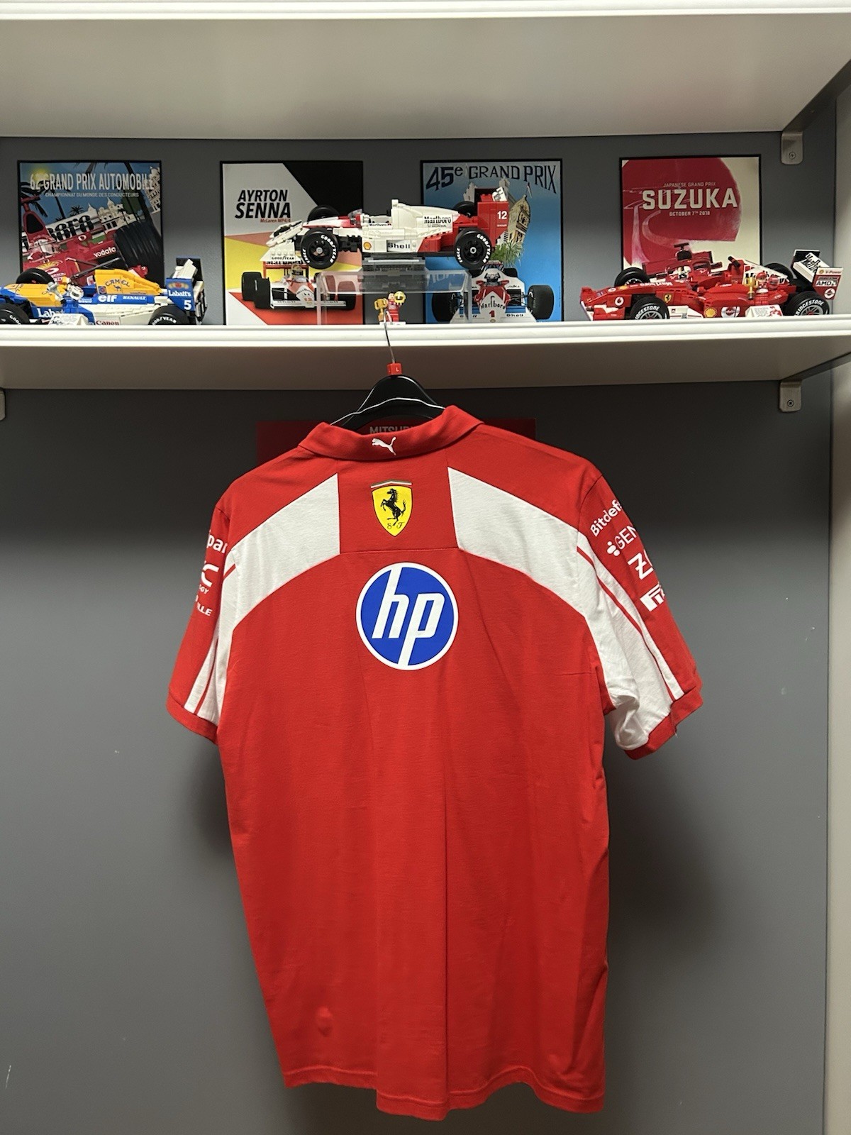 PUMA Scuderia Ferrari SF Replica Polo Shirt Colourblock Red/White Men’s ...