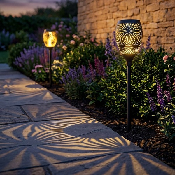 2X Steckleuchte Solarlampe AußEnleuchte LED Gartendeko Wetterfest Terrassenlampe-image