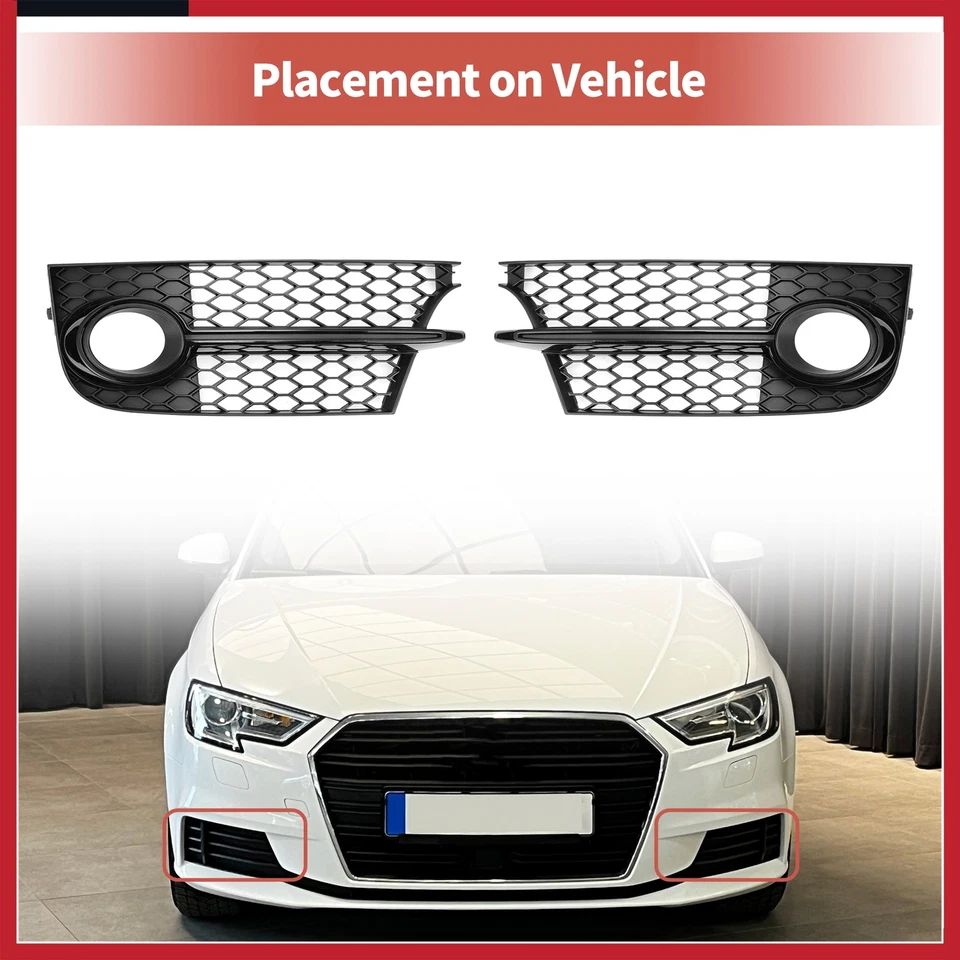 Fog Light Grill Front Fog Light Cover Inserts for Audi TTS Quattro No.8J0807681K - Изображение 3 из 4