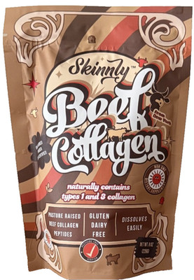 Skinnly Colageno Bovino Hydrolizado y Peptidos, mejora cabello, piel y uñas 8oz