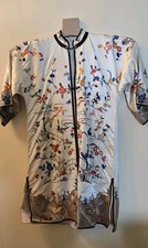 WW2 Asian Hand Embroidery Silk Floral Robe Length 39 In