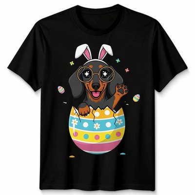Ostern Dackel Hund Hasenohren und Eier Unisex Tshirt