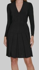 Tommy Hilfiger Women's Black Embellished Chiffon Shift Dress Petite Size 0P