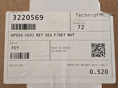 Genuine OEM TechnipFMC Fig. 1502 Retainer Segment Part# 3220569 - NEW