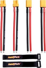 XT30 Connectors Plugs Male Famale with 16AWG 16 Gauge Silicone w Battery Straps