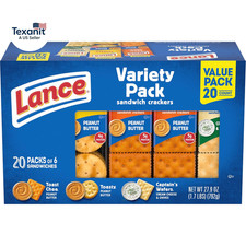 Sandwich Crackers, Variety Pack, 3 Flavors, 20 Individually Wrapped Packs, 6 San
