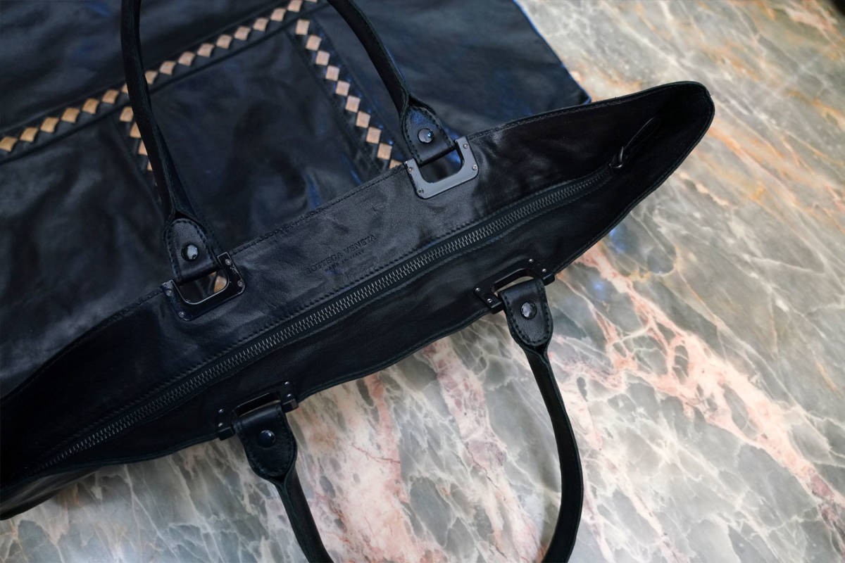 Bottega Veneta Leather Tote Bag Black Large Used thumbnail 4