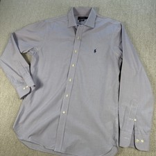 POLO Ralph Lauren Shirt Men's 16 34/35 Slim Fit Easy Care Long Sleeve Pony