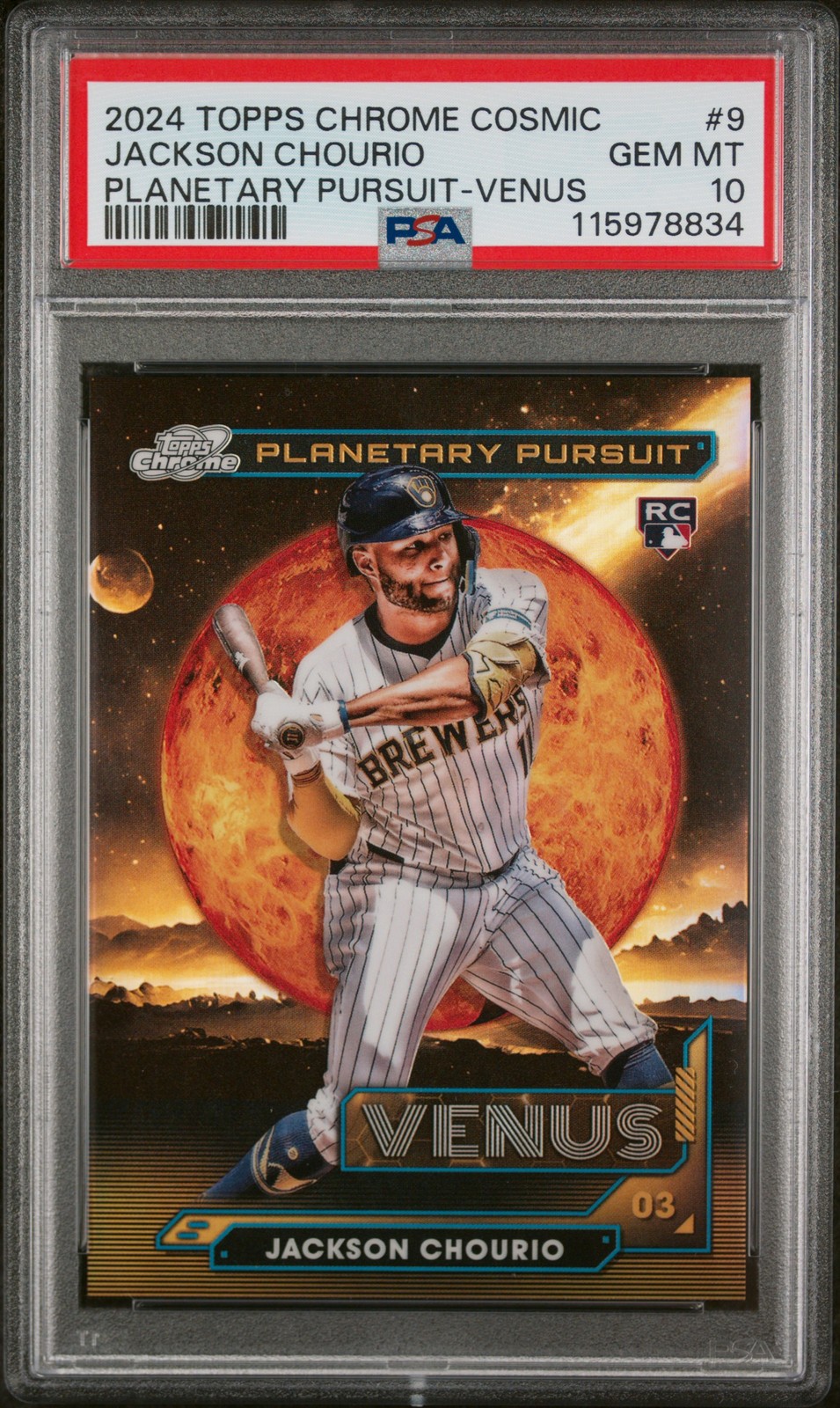 2024 TOPPS COSMIC CHROME PLANETARY PURSUIT VENUS #9 JACKSON CHOURIO PSA 10