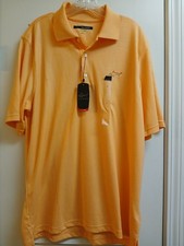Greg Norman Polo Shirt Mens Large Peach Golf Performance Stretch PlayDry NWT 59