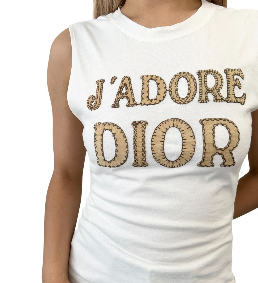 Christian Dior タンクトップ　訳あり特価 J'Adore Dior Tank Top White Cotton Jersey | DIOR