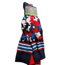 Alpine Design Snowsport Socks 2-Pack Men s Large USA Stars Stripes NWT