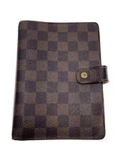 LOUIS VUITTON Damier Ebene Agenda MM Day Planner Cover Brown R20701