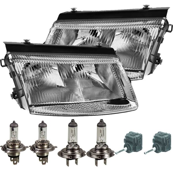 Scheinwerfer Set FüR VW Passat B5 3B H7+H4 Inkl. Philips Lampen Motor-image