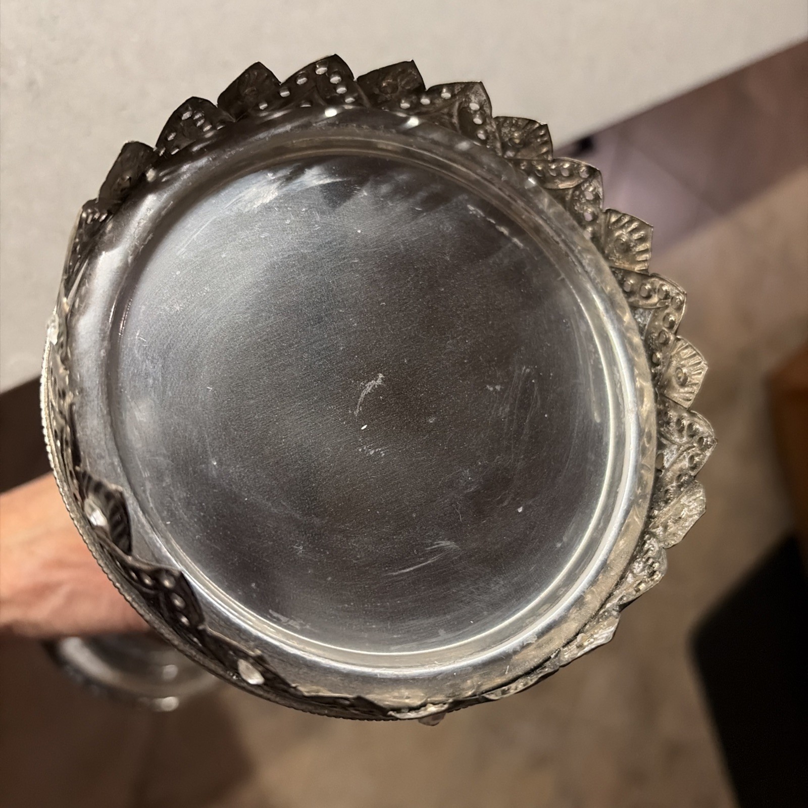 Mercury Glass Pillar Silver Candle Holder 17” Bella Lux Home Decor