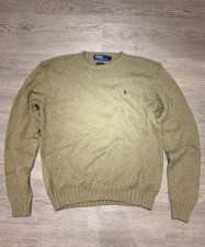 Vintage 90s POLO Ralph Lauren Brown 100 Cotton Knit Sweater Men's Size L