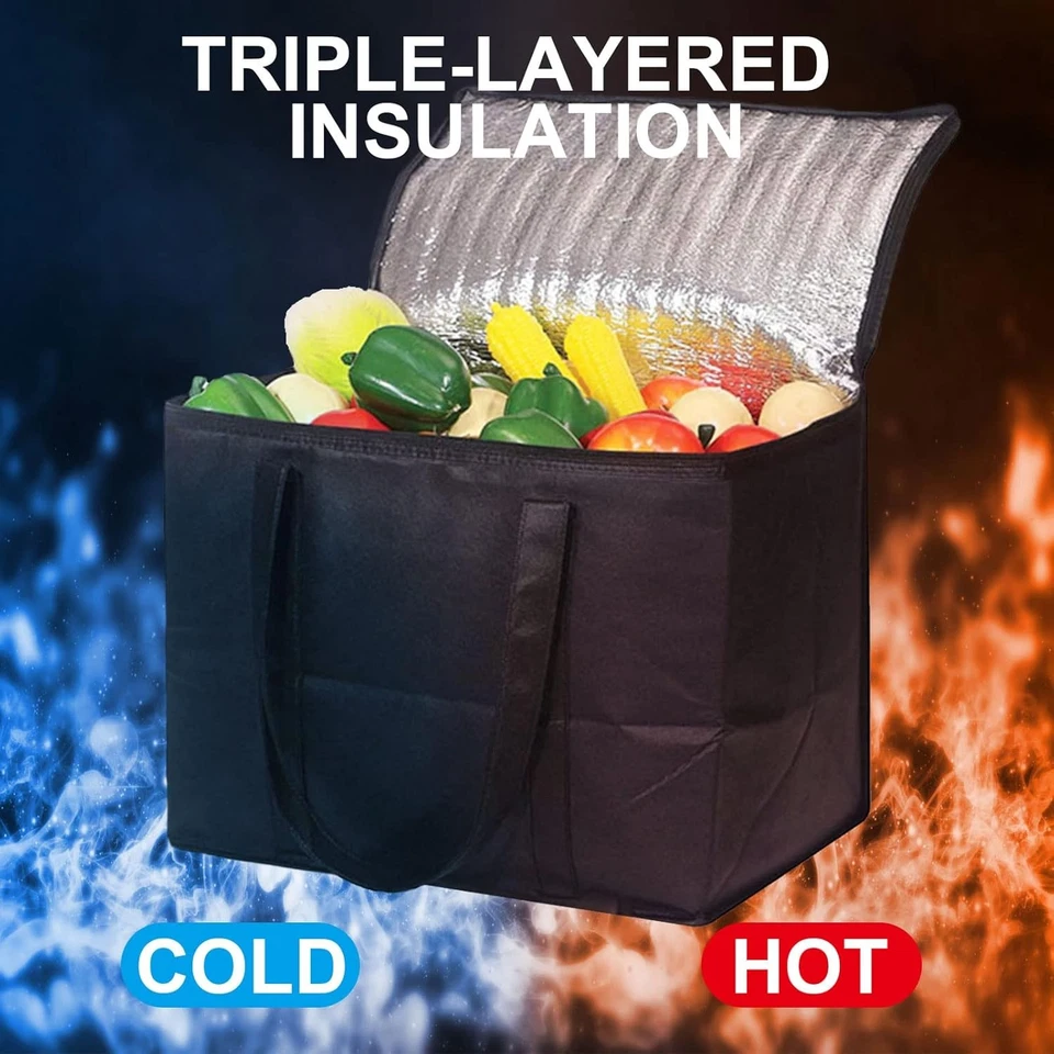 Große isolierte Kühltasche 41x33x26cm – ideal für Camping, Picknick & Einkau - Bild 4 von 4