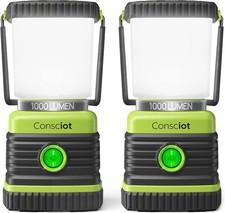 Consciot LED Battery Powered Camping Lantern, 1000LM, 4 Light Modes, IPX4 Waterp