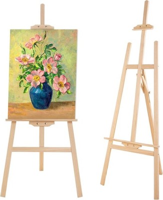 Falling in Art Easel Stand for Painting, Adjustable Wooden Easels for Painting C
