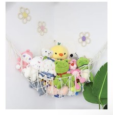 Large Boho Stuffed Animal Hammock Toy Storage Net with Tassel Hooks for Bedroom